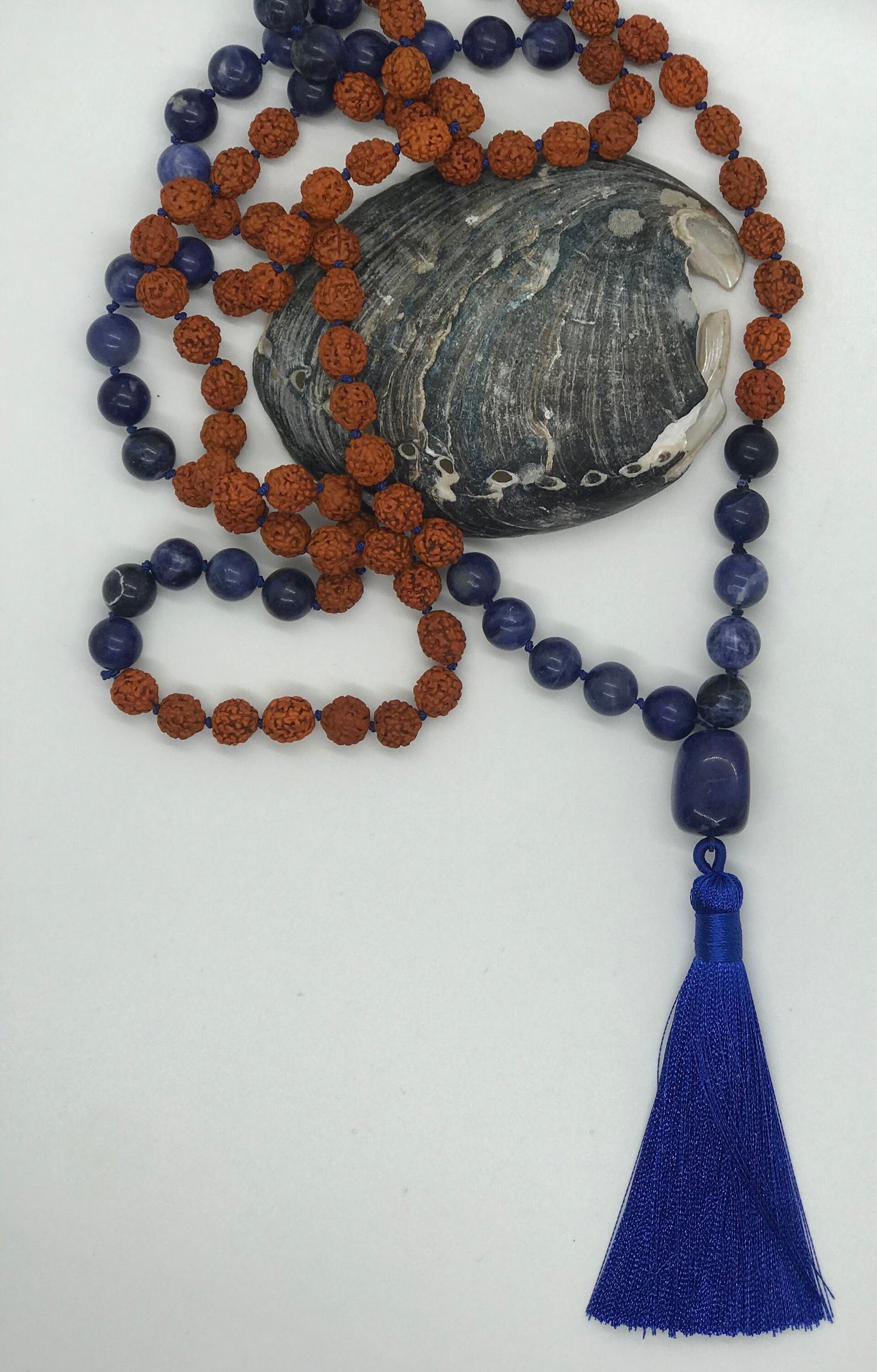 Rudraksha Seed and Sodalite Mala