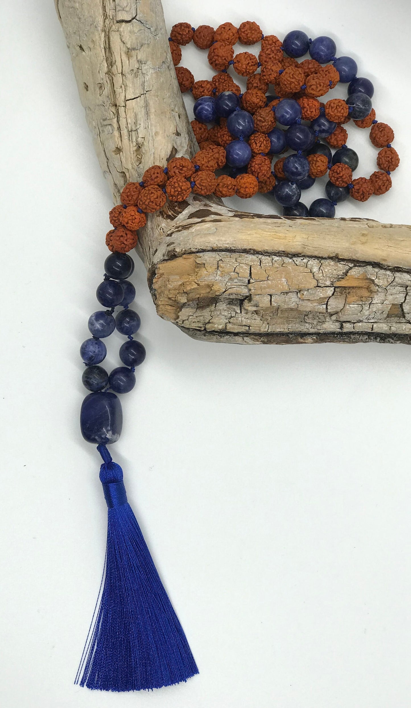 Rudraksha Seed and Sodalite Mala