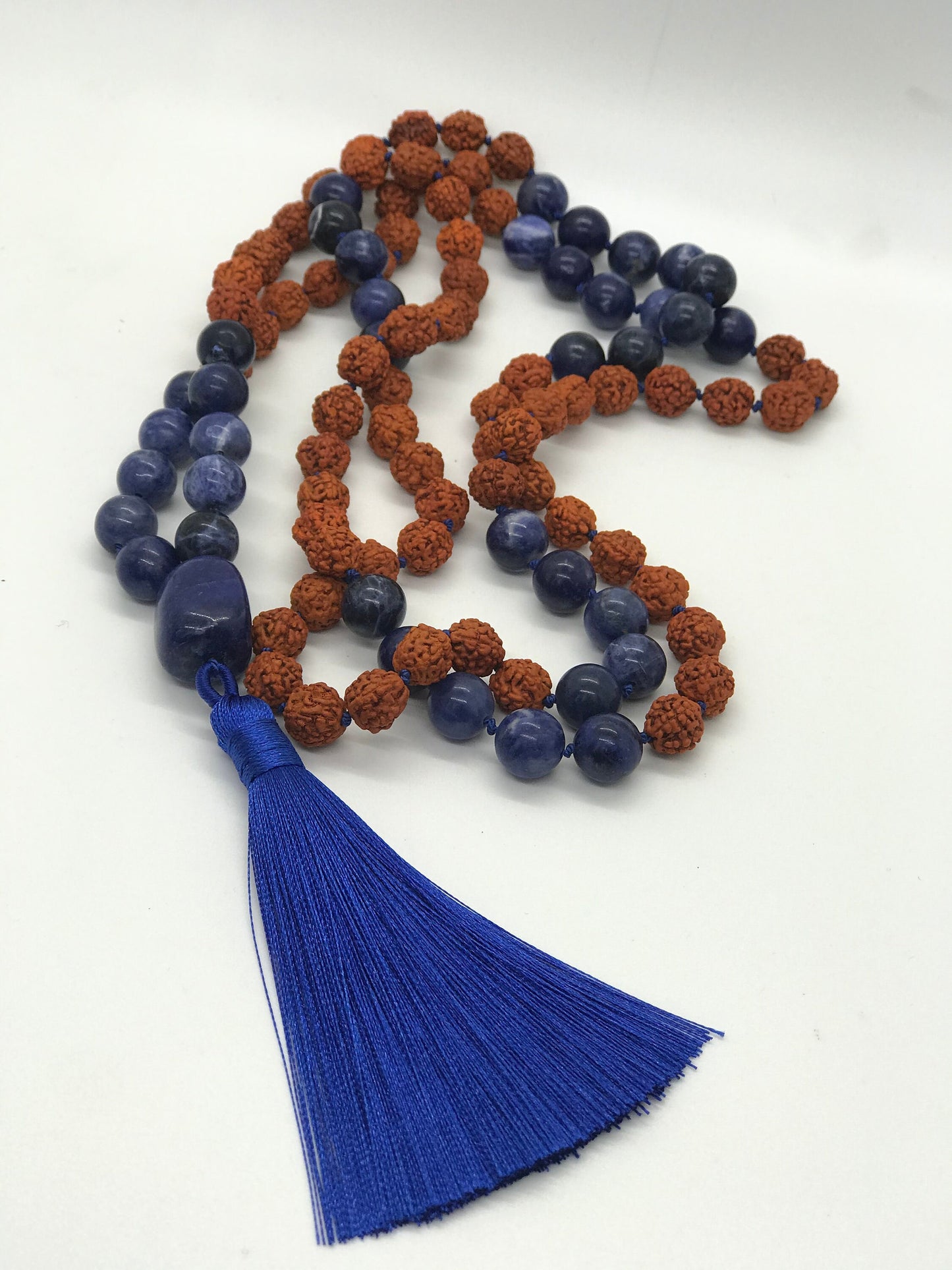 Rudraksha Seed and Sodalite Mala