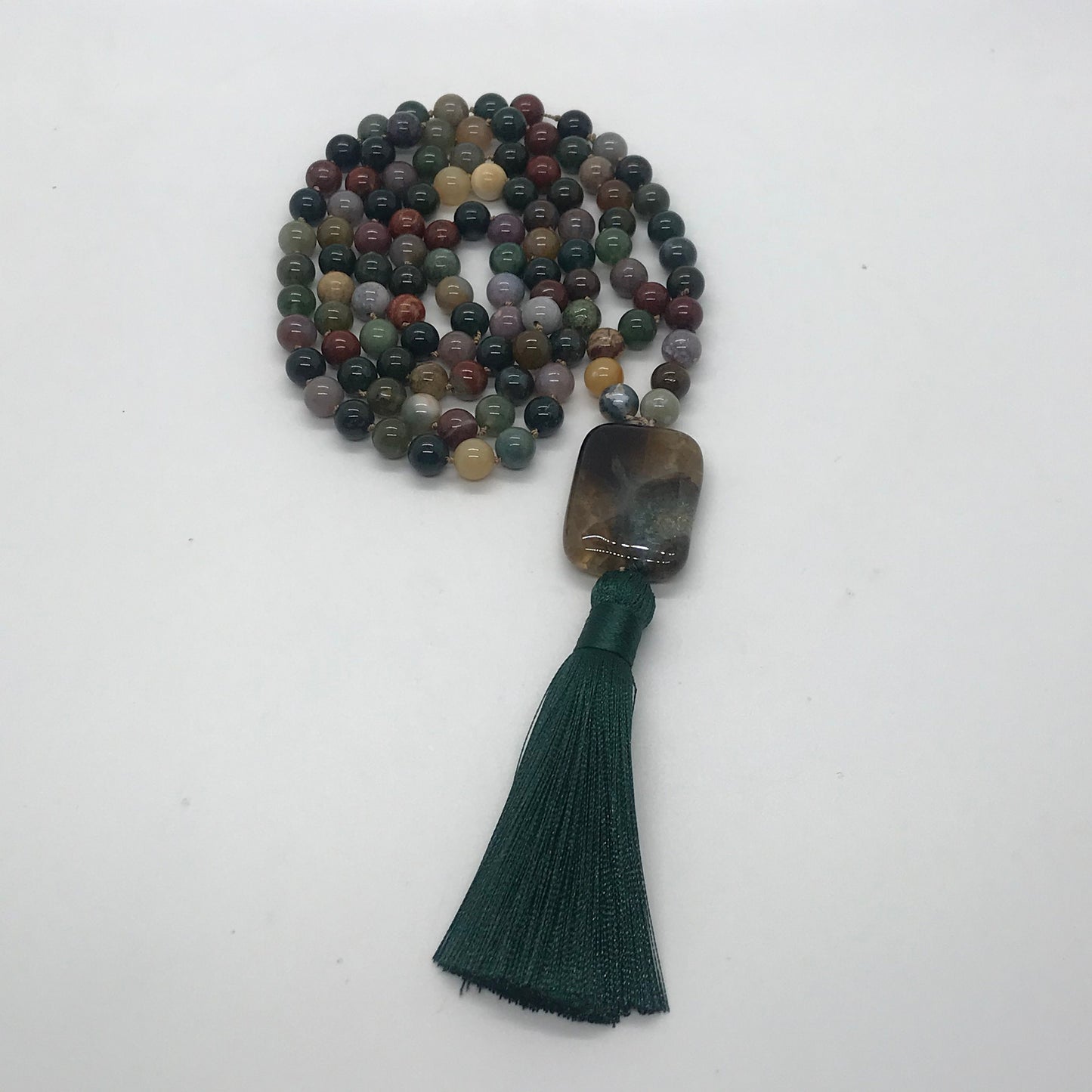 Fancy Jasper and Sandalwood Mala Prayer Beads